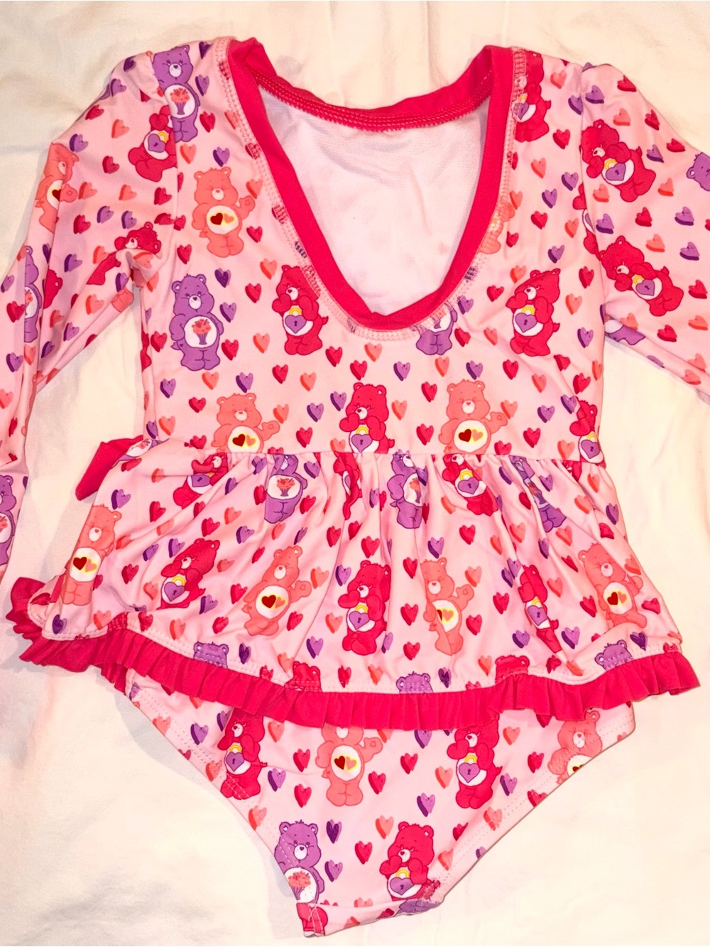 Ruffle Butts X Care Bears 1 piece swimsuit/rashguard sz 4T NWT - Picture 4 of 5